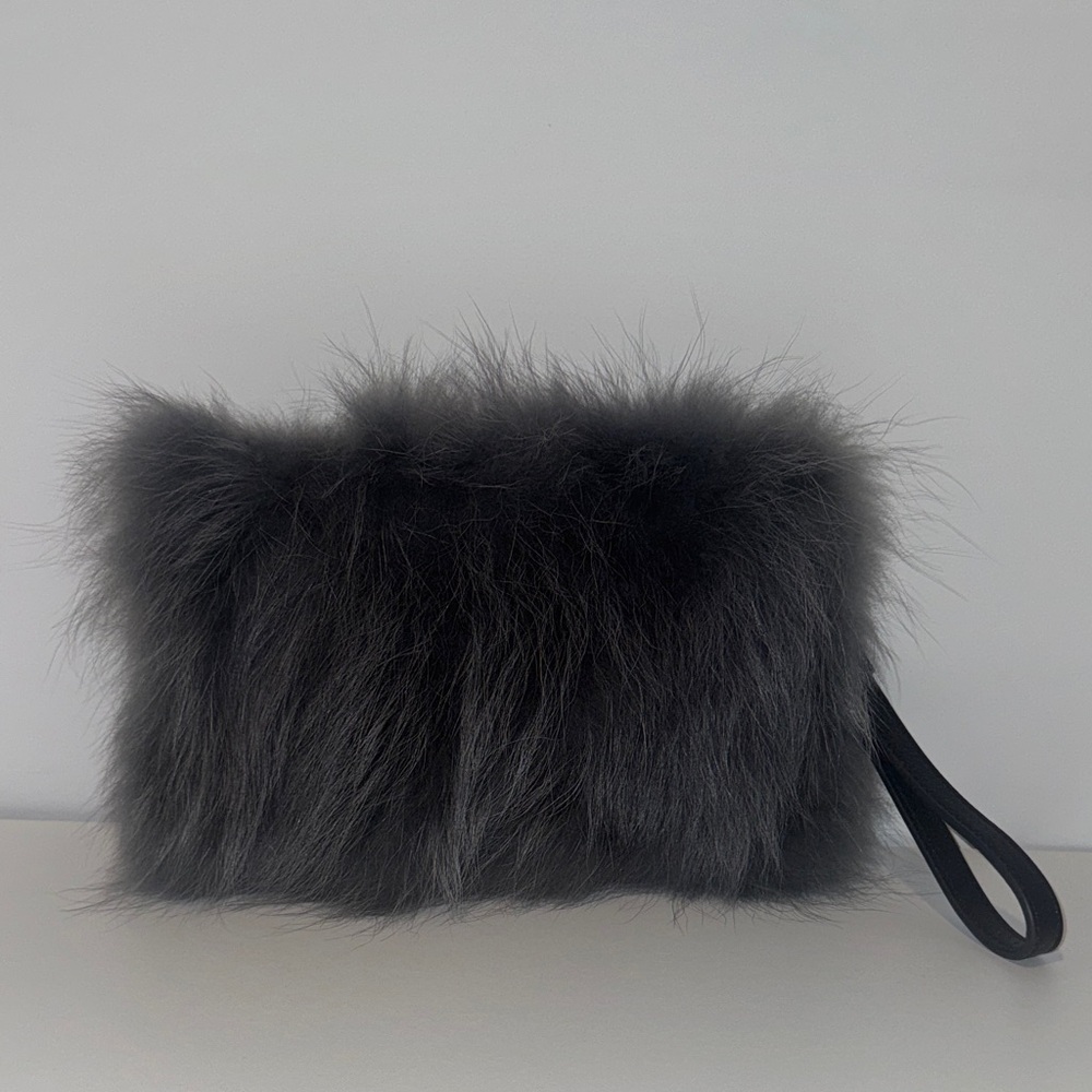 Elegant Black Fur Clutch